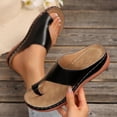 thumbnail image 6 of Beach Sandals, Cute Sandals for Women, Womens Comfort Wedge Sandals: Soft Cushion & Orthopedic for All-Day Walking - Non-Slip 1.96" Heel for Stability - for Comfort Seekers, Black 5.5, 6 of 8