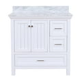 thumbnail image 2 of Paige 36" Bathroom Vanity with White Cabinet and Carrara Marble Top, 2 of 5