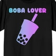 thumbnail image 2 of Bobadorable Blue & Purple Gradient Boba Drink Silhouette Black Graphic Tee-XL, 2 of 4