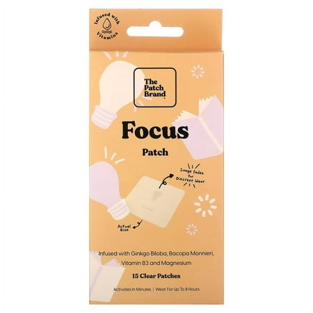 The Patch Brand Focus Patch Gluten Free Skin Vitamin Patches with Valerian Root, 2-Pack