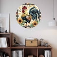 thumbnail image 3 of Wall Clock 14 inch Rooster Sunflower Battery Operated Clocks Silent Non-Ticking Wallclock Vintage Yellow Plaid Round Decorative Wall Clocks for Home Office School, 3 of 8