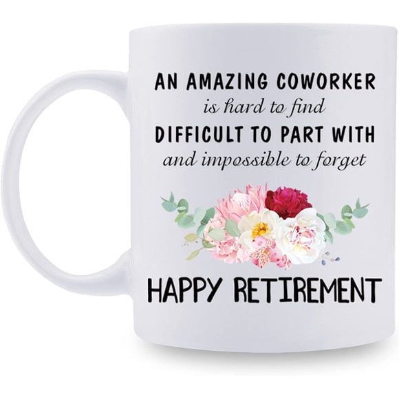 Retirement Gifts for Coworker Women - Happy Retirement Coworker Mug Gifts - 11 oz Coffee Mug