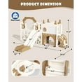 thumbnail image 6 of YUFU 13 in 1 Toddler Slide Swing Set with Golf Drawing Board for Indoor Outdoor Use for Kids Age 1+, Brown, 6 of 15
