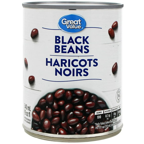 Haricot noirs de Great Value 540 ml