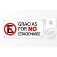 thumbnail image 1 of Letrero Señal Señaletica Gracias Por No Estacionarse, Plastico Estireno Calibre 40 sinchos y ojillos 36 x 16 cm, 1 of 4