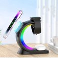 thumbnail image 3 of 4 In 1 Magnetic Wireless Charger Fast Charging For Smart Phone Atmosphere Light Charging Station For Airpods Pro I-phone Watch, 3 of 4