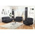 thumbnail image 2 of Star Home Living Corp 3-piece Traditional Faux Leather Living Room Set in Black, 2 of 2