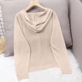 thumbnail image 7 of SHENGXINY Women Lightweight Button Down Knitted Cardigan Sweater Long Sleeve Thin Casual Open Front Knit Outerwear for Spring Summer Fall Beige Free Size, 7 of 7