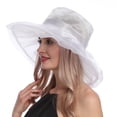 thumbnail image 3 of Women Girl Tea Party Fascinator Hat Church Funeral Cocktail Easter British Organza Veil Dress Hat Cap, 3 of 6
