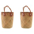 thumbnail image 1 of 2X Cestas tejidas para guardar artículos diversos en forma de jarrón de lavanda, cestas colgantes para macetas Babysbreath con asa, 1 of 8