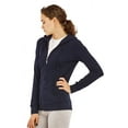 thumbnail image 2 of Women's Zip Up Cotton Light Hoodie Jacket (M, Navy), 2 of 4