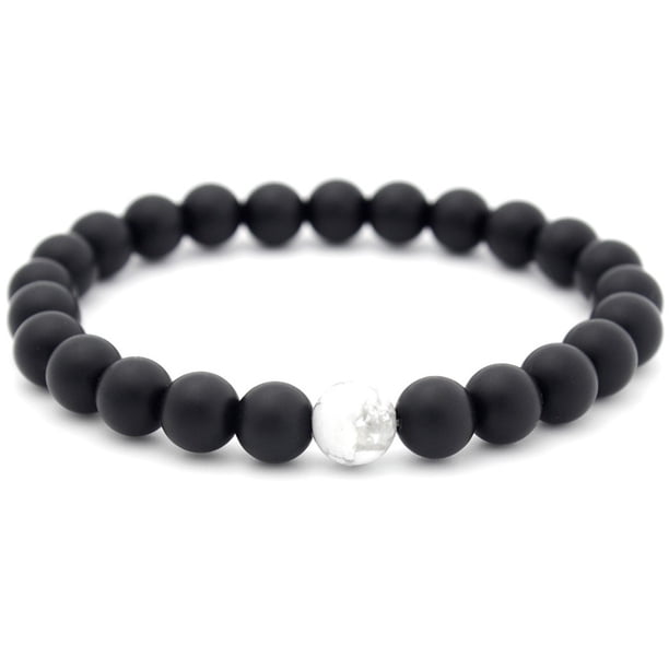 Pulseras para mujer, regalos para mujeres, hombres y mujeres, pulsera elástica de ágata con cuentas de chakra de 8 mm y cristal.