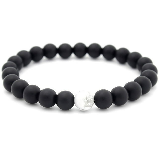 Pulseras para mujer, regalos para mujeres, hombres y mujeres, pulsera elástica de ágata con cuentas de chakra de 8 mm y cristal.