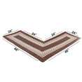 thumbnail image 2 of Better Trends 24"x 48"x 48" L-Shape Braided Rug 100% Polypropylene Durable and Stain Resistant Reversible Indoor Area Utility Rug, Country Stripe Collection - Brown Stripe, 2 of 5