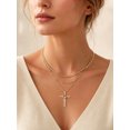 thumbnail image 3 of Suplight Heart Inifinity Cross Necklace for Women, Shiny 14K Gold Plated Synthetic Diamond Crystal CZ Necklace, Hypoallergenic Jewelry Gift for Mom Daughter Birthday Mothers Day Christmas, 3 of 7