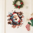 thumbnail image 6 of Christmas 3D Wall Stickers, Cartoon Cute Elk Santa Breaking Through Wall Design, Removable Window Clings, Holiday Party Home Decorations -1Pcs, 6 of 6