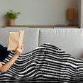 thumbnail image 3 of Tropical Soft Flannel Fleece Throw Blanket, Bamboo Stems in Minimalist Art Effects Exotic Hippie Hawaiian Style Nature, Cozy Plush for Indoor and Outdoor Use, 60" x 80", Black White, by Ambesonne, 3 of 5