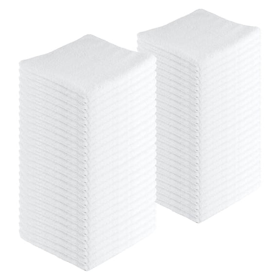 Microfiber Cleaning Cloths, Pack, 16"x16", All-Purpose, Softer, Highly Absorbent, Lint-Free, Reusable, Washable Pro Towels, White, for House, Kitchen, Bathroom, Car, Office