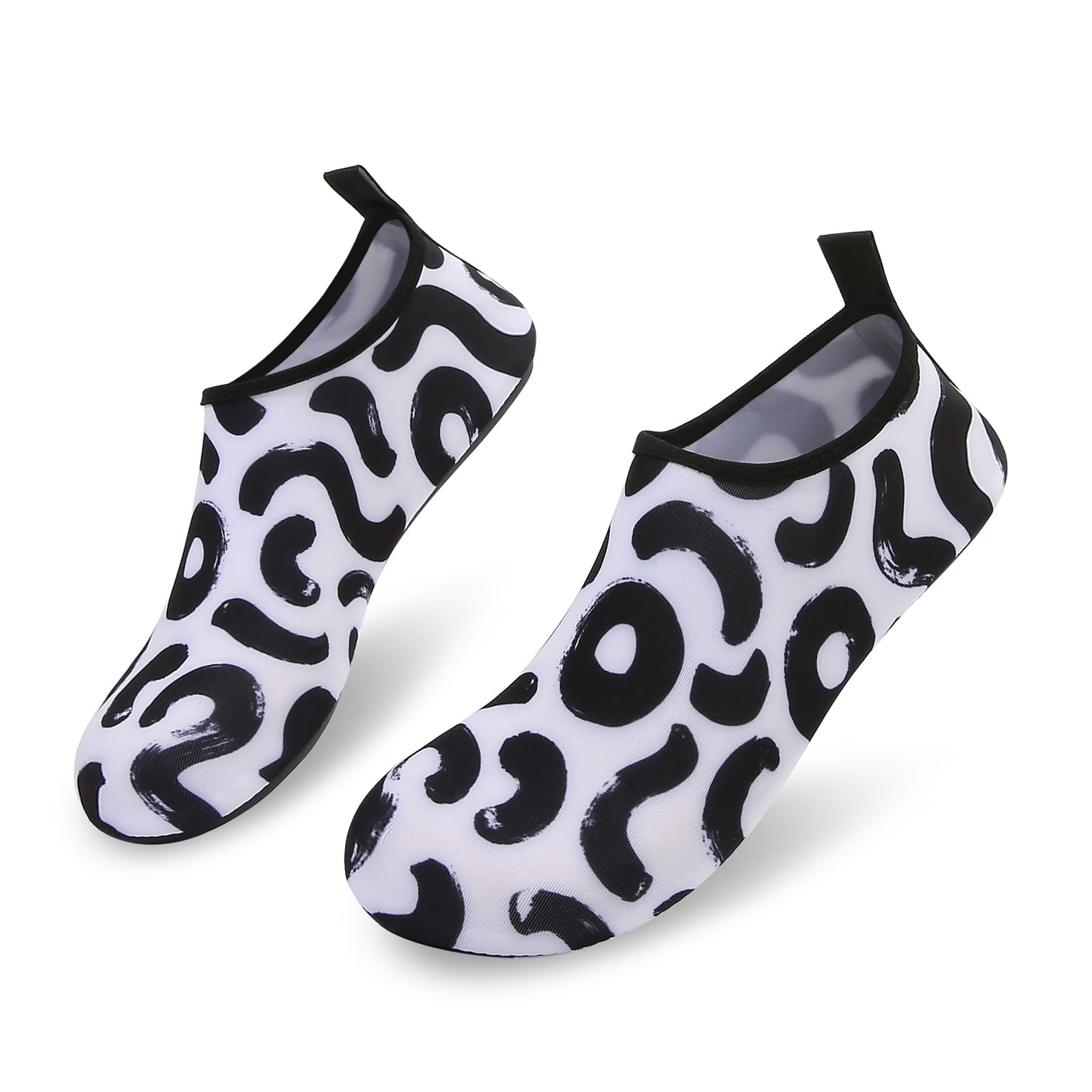 Men and Women a Slip On Barefoot Quick-Dry Beach Aqua Yoga Water Shoes (Oreo/Black White, 11.5-12.5 Men)