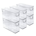 thumbnail image 1 of Stackable Plastic Food Storage Bins - Refrigerator Organizer With Handles For Pantry  Fridge  Freezer  Kitchen  Countertops  Cabinets - Clear Can Organizer, 1 of 6