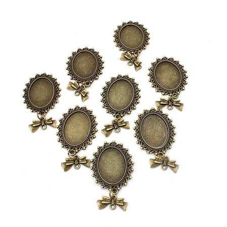 

NUOLUX 10pcs Antique Bronze Vintage Retro Bottom Brackets Round Pendant Bases DIY Photo Pendant Makings Set Disk Base Pad Blank Trays for DIY Jewelry Accessories(Antique Bronze)