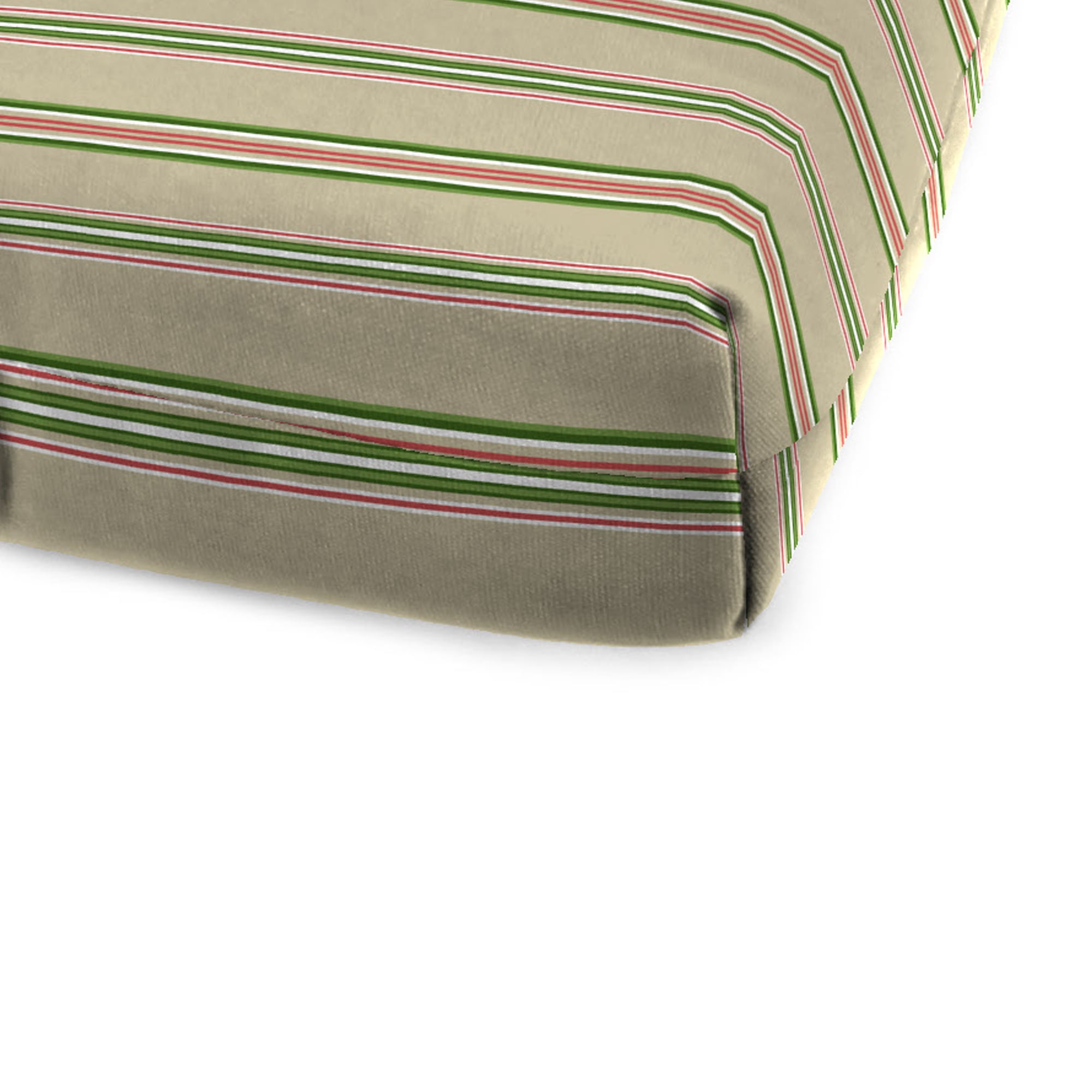 Jordan Manufacturing 72" x 22" Owen Raffia Beige Stripe Rectangular Outdoor Chaise Lounge Cushion with Ties and Hanger Loop
