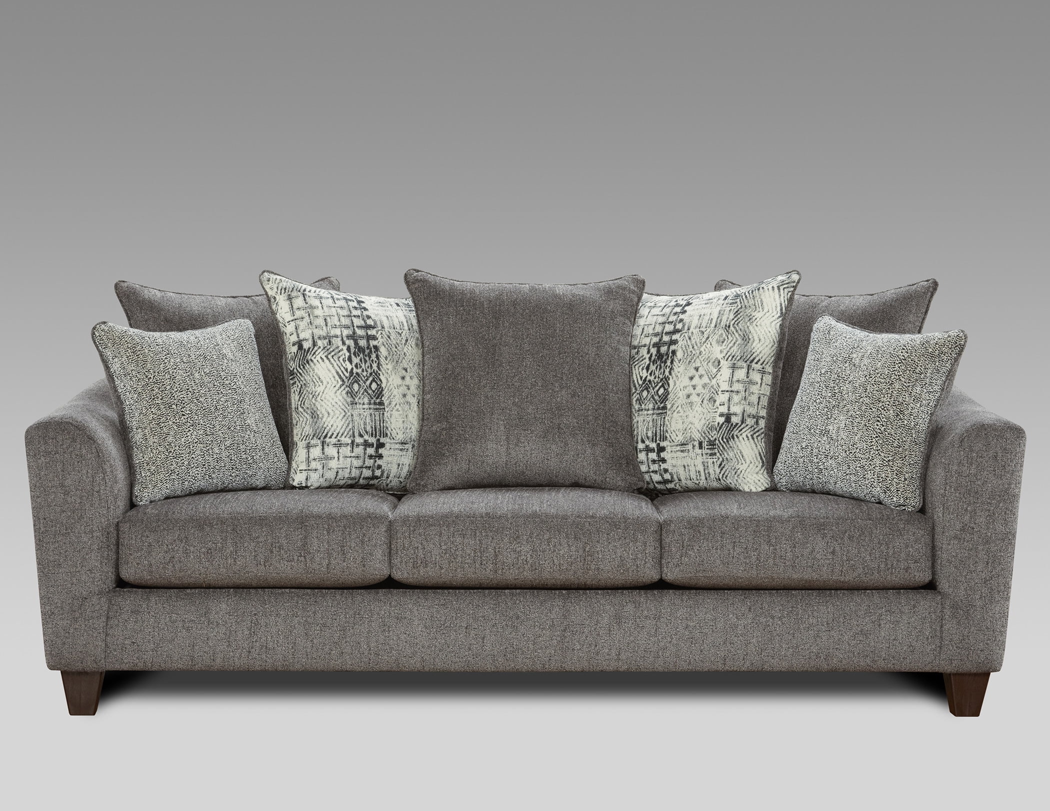 Roundhill Furniture Contemporary Polyester Sofa Living Room Set, Tori Slate