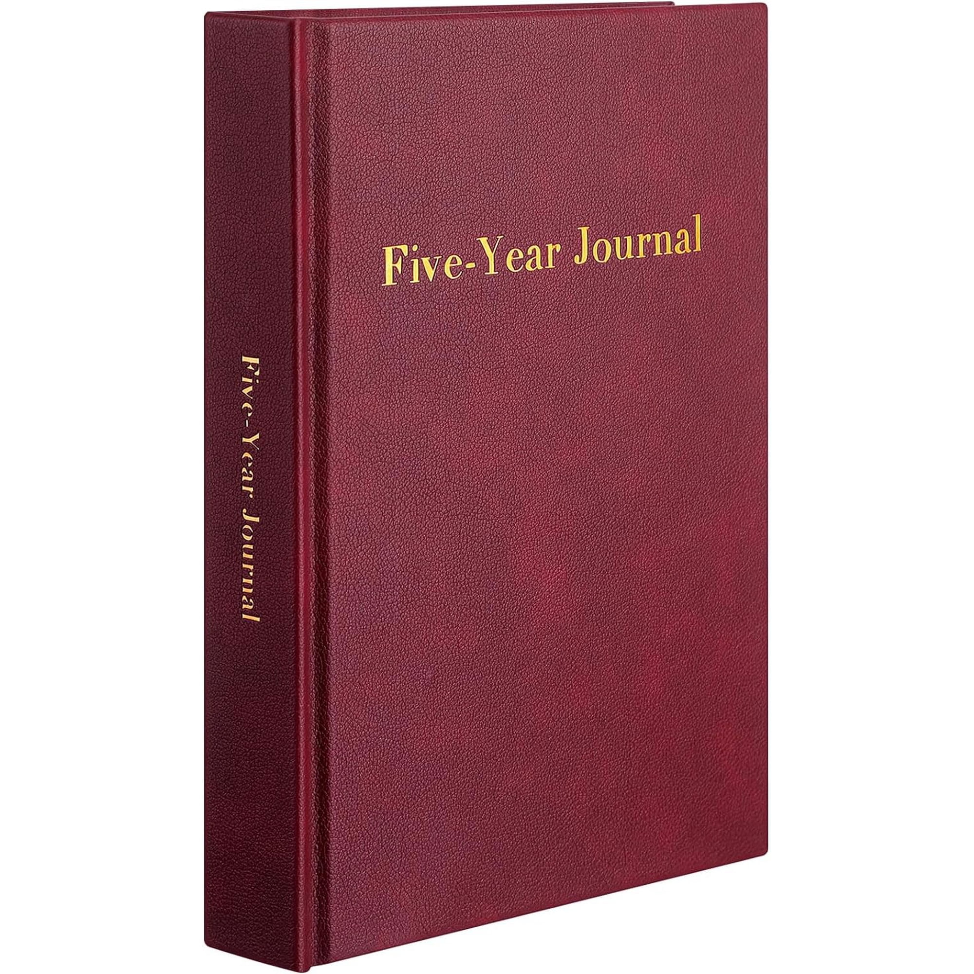 Hard Cover 5 Year Journal 6 x 8.5 Inch 5 Year Memory Notebook Daily Journal, Yearly Undated Diary Life Planner Log Book Gifts for Men and Women (Wine Red)