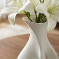 thumbnail image 3 of Creative Shaped White Flower Pot – Modern Artistic Home Decor Vase for Indoor Plants, Minimalist Ceramic Planter for Living Room, 3 of 5
