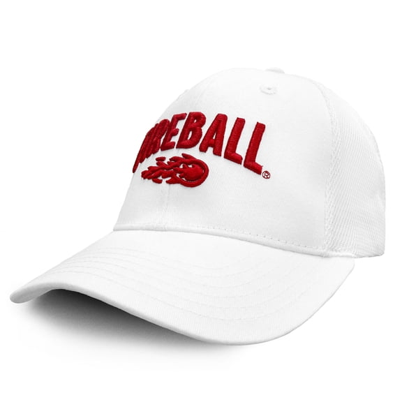 Tee Luv Fireball Whisky Liquor Logo Baseball Hat, White