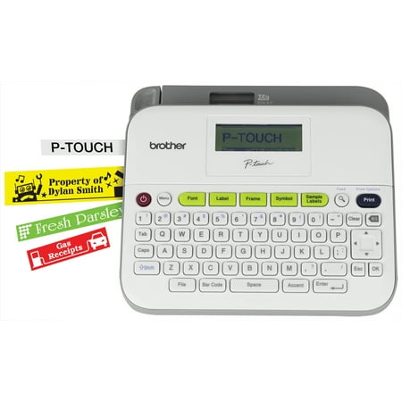 Brother P-touch, PTD400AD, Versatile Easy-to-Use Label Maker, AC Adapter, QWERTY Keyboard, Multiple Line Labels, White