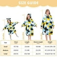 thumbnail image 3 of Dailycode Wearable Blanket Hoodie Oversized Sherpa Flannel Blankets with Pocket for 3-14 Year Old Blue Yellow White Cow Spots, 3 of 7