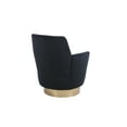 thumbnail image 5 of Black Velvet Swivel Barrel Chair for Living Room & Bedroom - Comfy 360° Rotating Armchair with Gold Stainless Steel Base, Ergonomic Design, Spot Clean, 5 of 6
