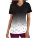 thumbnail image 1 of Vestido Corto para las Mujeres con Cuello en V Imprimir Manga Corta Bolsillo Enfermera Top, Poliéster Ligero para el Hogar Diario Y Desgaste Casual, 1 of 1