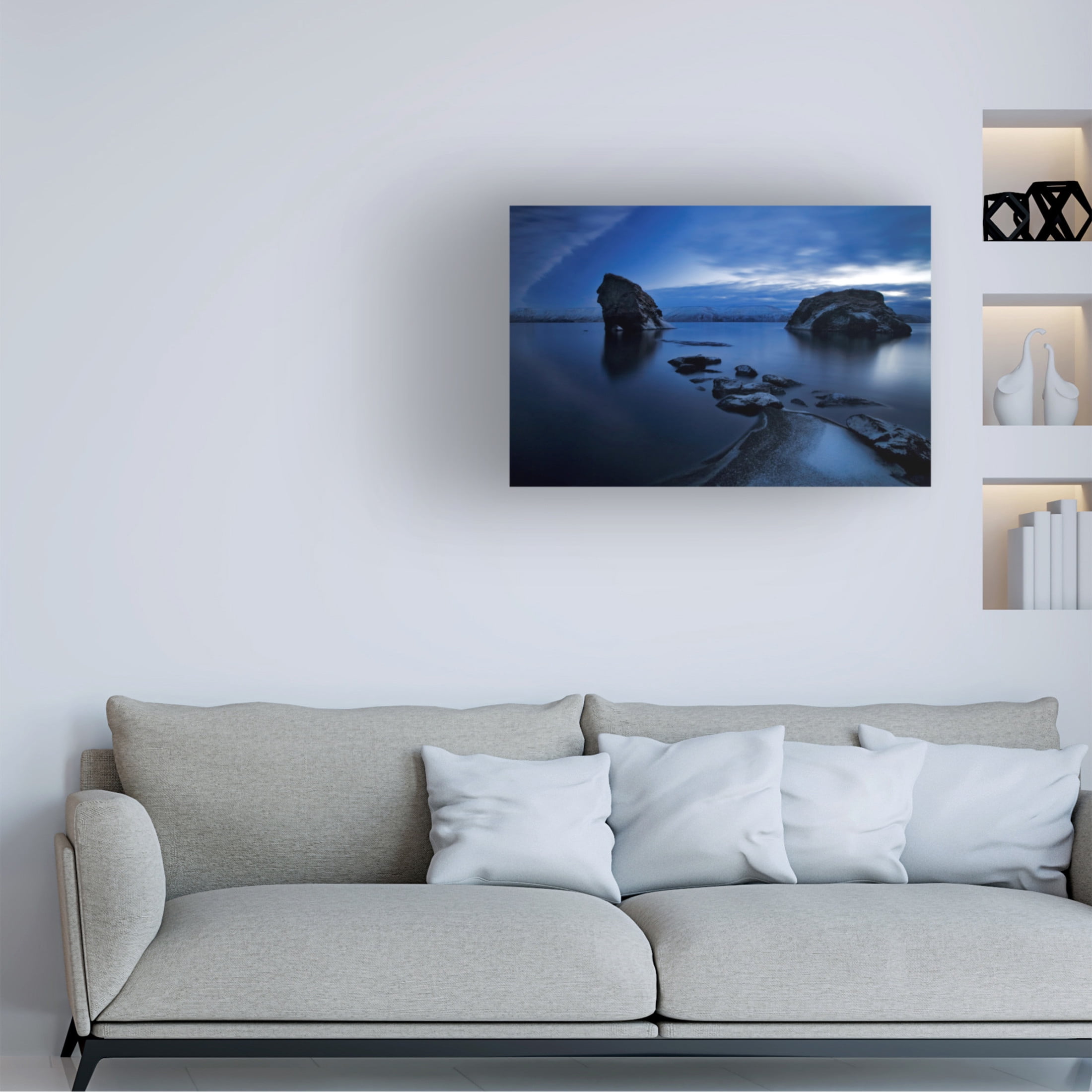 Canvas Wall Art - Bragi Ingibergsson - 'Blues' Wall Art for Living Room, Bedroom, or Office D?cor by Trademark Fine Art - 24 x 16 Inches