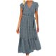 thumbnail image 1 of Vestido de Manga Corta para las Mujeres, Cintura Elástica Vestido de Playa de Verano de Gasa con Doblado de Línea, Casual Y Fluido, 1 of 6
