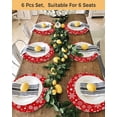 thumbnail image 4 of 15 Inch Round Placemats Set of 4, Christmas Snowflakes Non Slip Heat Insulation PP Table Mats, Winter Xmas Red White Washable Place Mats for Kitchen Dining Party Table Decor, 4 of 7