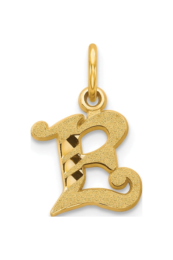 14K Yellow Gold Letter E Initial Charm Made In United States c565e