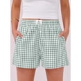 thumbnail image 3 of ANRABESS Boxer Shorts for Women Pajama Gingham Shorts 2026 Summer Casual Lounge Shorts Elastic Waist Beach Sleep Shorts Trendy Y2K Plaid Pajama Bottoms with Pockets, 3 of 10