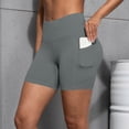 thumbnail image 2 of AKOEE High Waist Leggings for Women Shorts Workout Biker Yoga Tight Shorts with Pockets Stretch Gym Clothes (L, Gray), 2 of 7