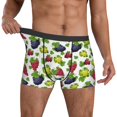 thumbnail image 3 of Men's Boxer Briefs, Cute Grape Blue Red Green Soft Comfy Mens Underwear Boxer Briefs Breathable With Widen Waist, 3 of 7