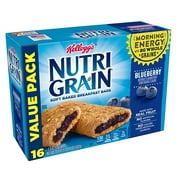 Angle View: Kelloggs Nutri-Grain, Soft Baked Breakfast Bars, Blueberry, Made with Whole Grain, Value Pack, 20.8 oz (16 Count)