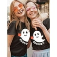 thumbnail image 6 of VILOVE Women Halloween BOOOOKS T-Shirt Cute Ghost Books Graphic Tees Funny Halloween Party Teacher Shirt, 6 of 7