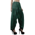 thumbnail image 2 of Moomaya Schiffli Detain Solid Punjabi Salwar Relaxed Drawstring Waist Cotton Yoga Pants For Women, 2 of 4