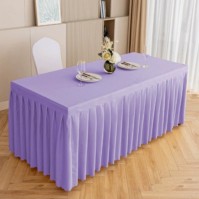 Tablecloth under $5! CQCYD Rectangle Tablecloth, Polyester Wrinkle Free Stretch Table Skirt for Rectangle Tables Pleated Ruffle Table Cover with Skirt for Weddings Birthday Banquet Baby Shower