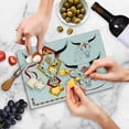 thumbnail image 5 of Tattoo Cutting Board, Bulls Head with Feather of Bird as Accessory with Tribal Designers Print, Decorative Tempered Glass Cutting and Serving Board, Small Size, Red Yellow and White, by Ambesonne, 5 of 5