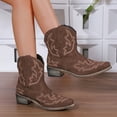 thumbnail image 3 of Ecetana Cowboy Boots for Women Ankle Cowgirl Booties Pointed Toe Embroidery Western Short Boots, 3 of 7