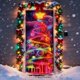 thumbnail image 2 of Cortina para puerta que brilla en la oscuridad, para fiestas navideñas, interior y exterior, festiva, brillante, para la entrada de casa, ventana, pared, adorno para celebraciones de temporada, 2 of 5