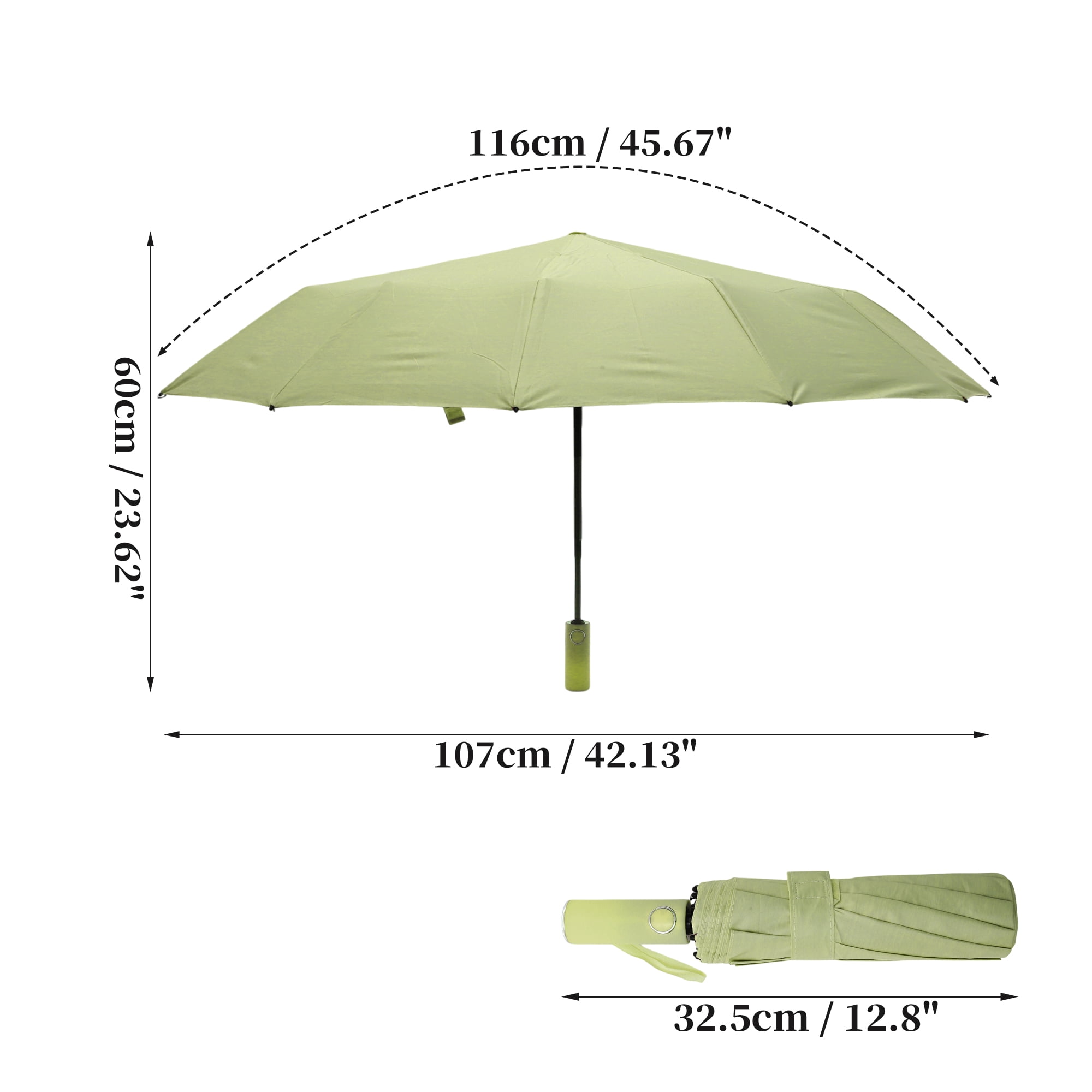 Unique Bargains Automatic Collapsible Windproof Folding Umbrella Green