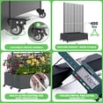 thumbnail image 3 of UPHYB Dual Metal Planter Box with Trellis, 73"x47"x31" Raised Garden Bed with Wheels and Drainage Holes, Planter with Trellis for Garden, Balcony & Patio, Black, 3 of 7